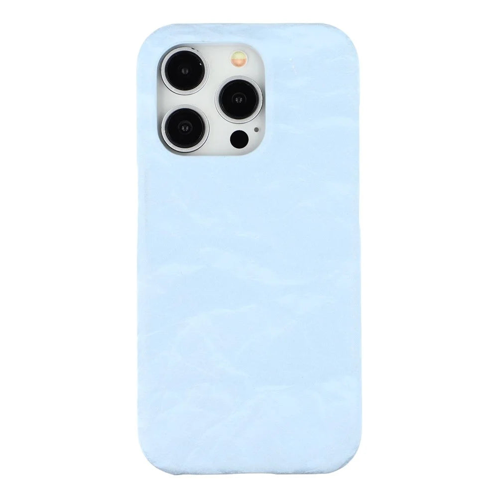 For iPhone 13 Pro Case Velvet Texture Leather + PC Phone Back Cover - Blue - 3