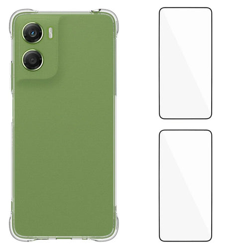 WANLONFENG For Motorola Moto G06 Power 4G / G06 4G TPU Case  WL2 Series 2.0mm Phone Cover with 2Pcs Tempered Glass Films - Transparent - 1