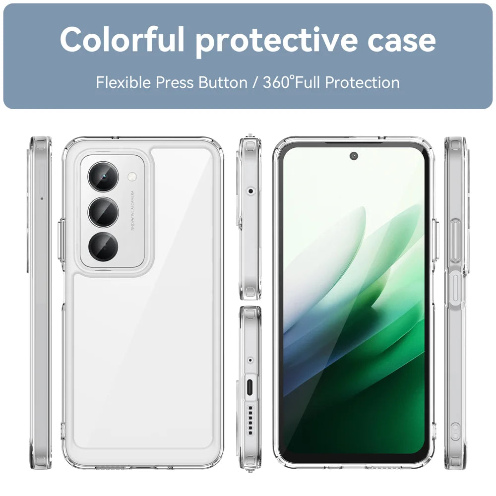 WANLONFENG For Xiaomi Redmi 15 4G (EU) (171mm) / Xiaomi Redmi 15 5G (EU) (171mm) Case  MF Series TPU Acrylic Clear Phone Cover with Tempered Glass Film - Transparent - 3