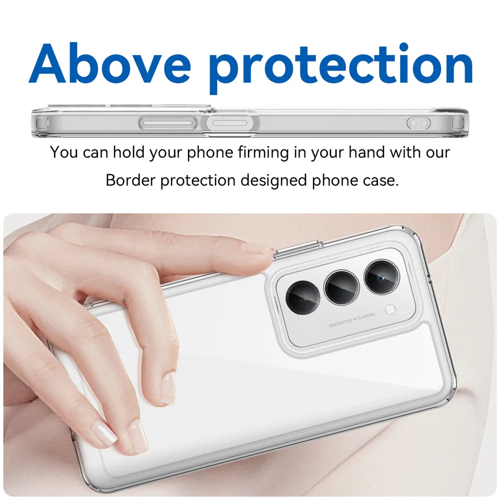 WANLONFENG For Xiaomi Redmi 15 4G (EU) (171mm) / Xiaomi Redmi 15 5G (EU) (171mm) Case  MF Series TPU Acrylic Clear Phone Cover with Tempered Glass Film - Transparent - 5