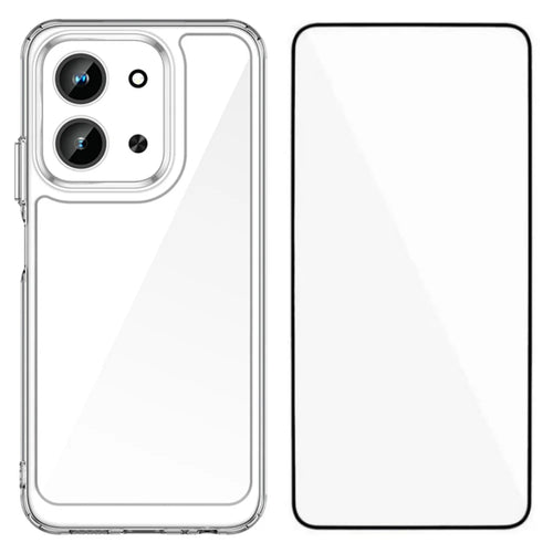 WANLONFENG For Xiaomi Redmi 15C 4G (EU) (173mm) / Xiaomi Redmi 15C 5G (EU) (173mm) Case  MF Series TPU Acrylic Clear Phone Cover with Tempered Glass Film - Transparent - 1
