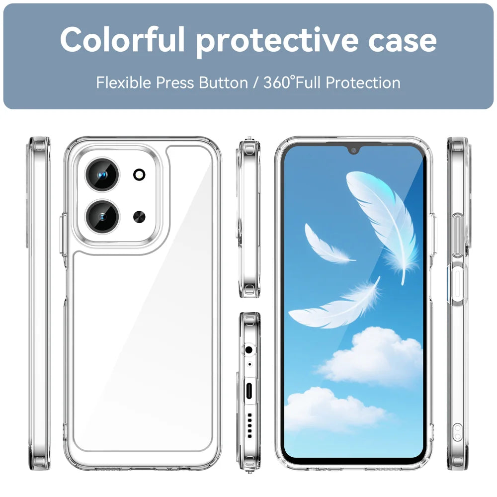 WANLONFENG For Xiaomi Redmi 15C 4G (EU) (173mm) / Xiaomi Redmi 15C 5G (EU) (173mm) Case  MF Series TPU Acrylic Clear Phone Cover with Tempered Glass Film - Transparent - 3
