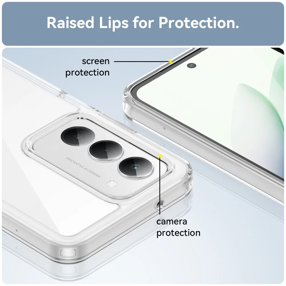 WANLONFENG For Xiaomi Redmi 15 5G (Global) (169mm) Case  MF Series TPU Acrylic Clear Phone Cover with Tempered Glass Film - Transparent - 7