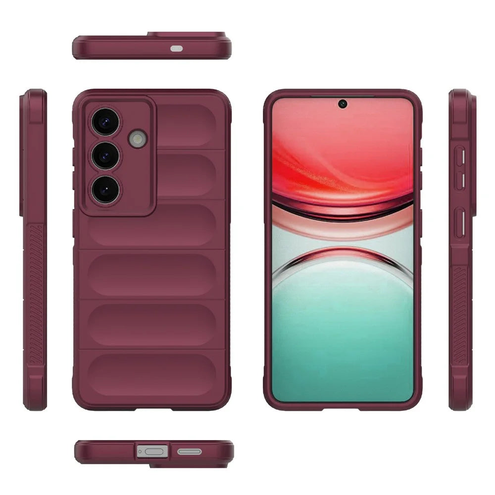 For Samsung Galaxy S26 Case Anti-Drop Soft TPU Rugged Phone Back Cover - Wine Red - 4