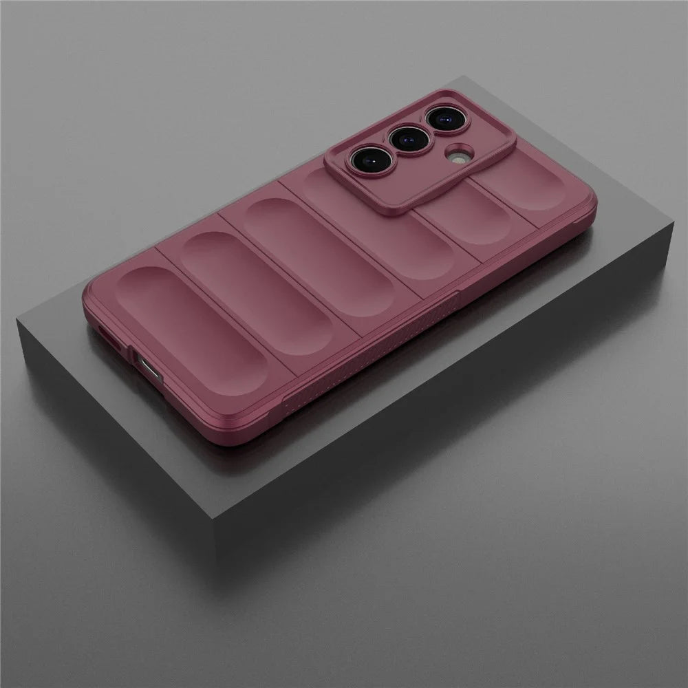 For Samsung Galaxy S26 Case Anti-Drop Soft TPU Rugged Phone Back Cover - Wine Red - 5
