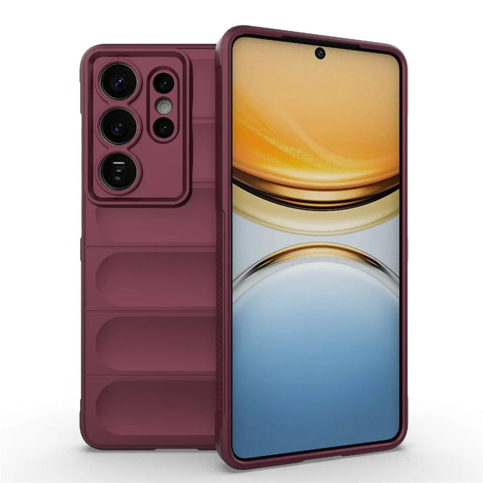 For Samsung Galaxy S26 Ultra Case Anti-Drop Soft TPU Rugged Phone Back Cover - Wine Red - 1
