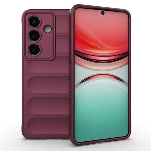AMORUS For Samsung Galaxy S26 Case Shockproof Soft TPU Rugged Phone Back Cover - Wine Red - 1