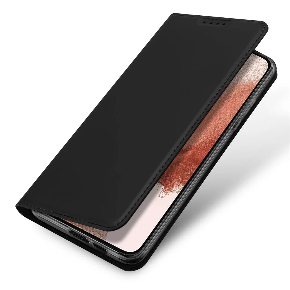 DUX DUCIS Skin Pro Series for Samsung Galaxy S23 PU Leather Card Holder Case Anti-scratch Foldable Stand Phone Cover - Black - 4