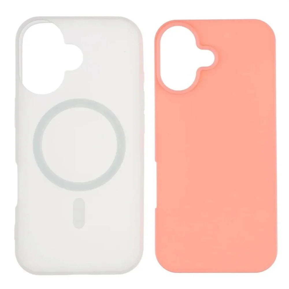 WANLONFENG ML Series For iPhone 17 Magnetic Case Matte PC TPU Phone Cover Large Cutouts with 2Pcs Screen Film - Pink - 4