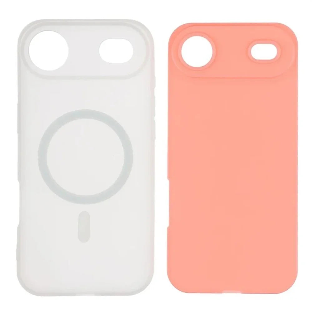 WANLONFENG ML Series For iPhone Air Magnetic Case Matte PC TPU Phone Cover with 2Pcs Screen Films - Pink - 4