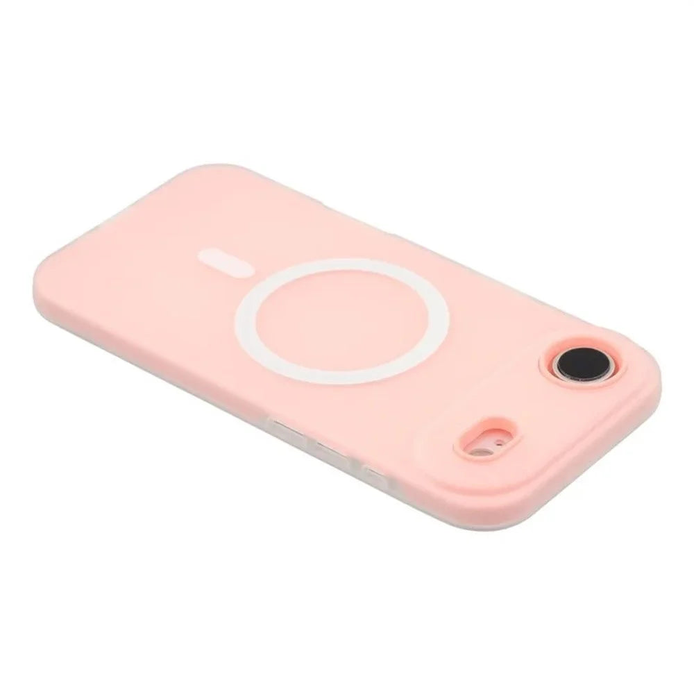 WANLONFENG ML Series For iPhone Air Magnetic Case Matte PC TPU Phone Cover with 2Pcs Screen Films - Pink - 6
