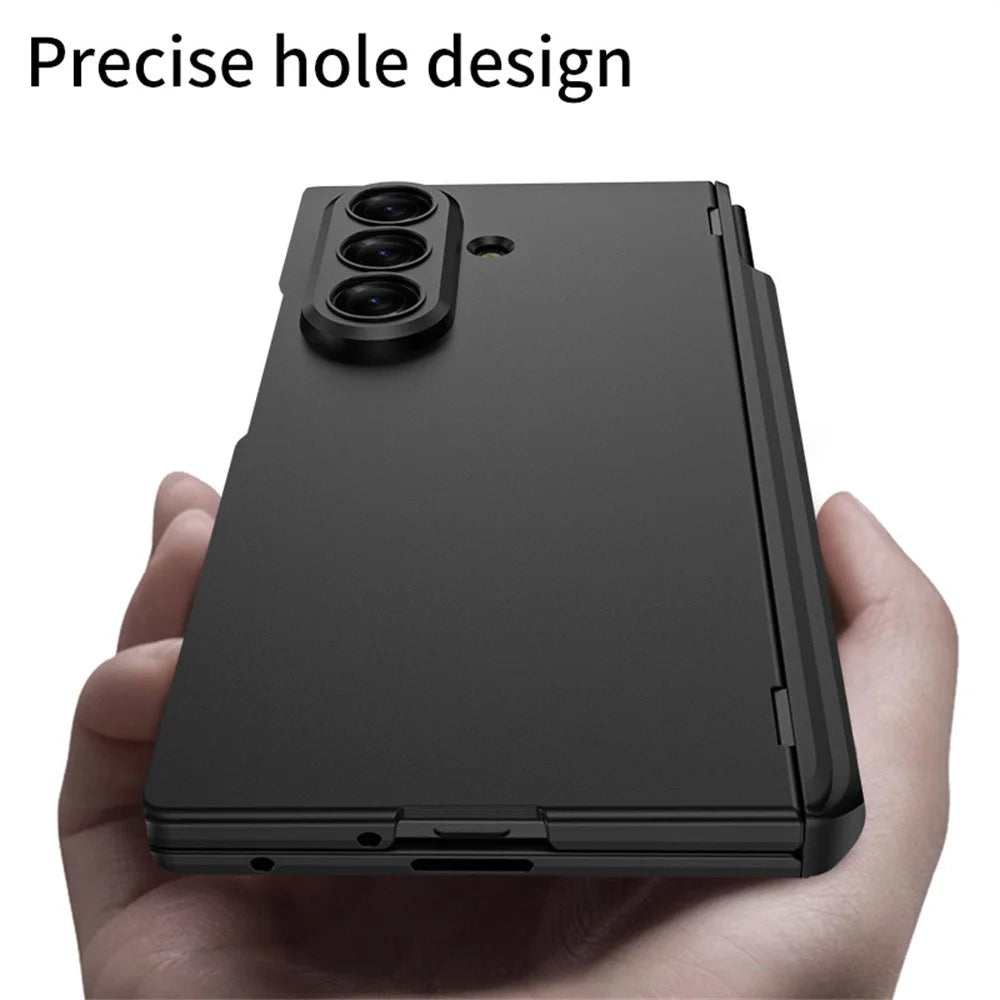 GKK For Samsung Galaxy Z Fold7 5G Case Kickstand Magnetic Hinge PC Phone Cover with Tempered Glass Film  /  Stylus - Blue - 5