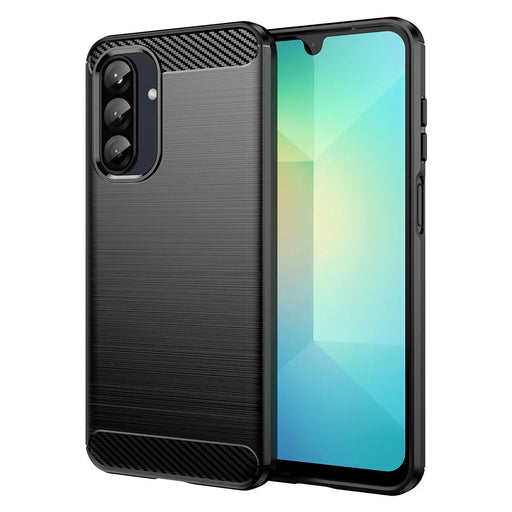 AMORUS For Samsung Galaxy A26 5G Case Carbon Fiber Texture Brushed Protective Phone Cover - Black - 1