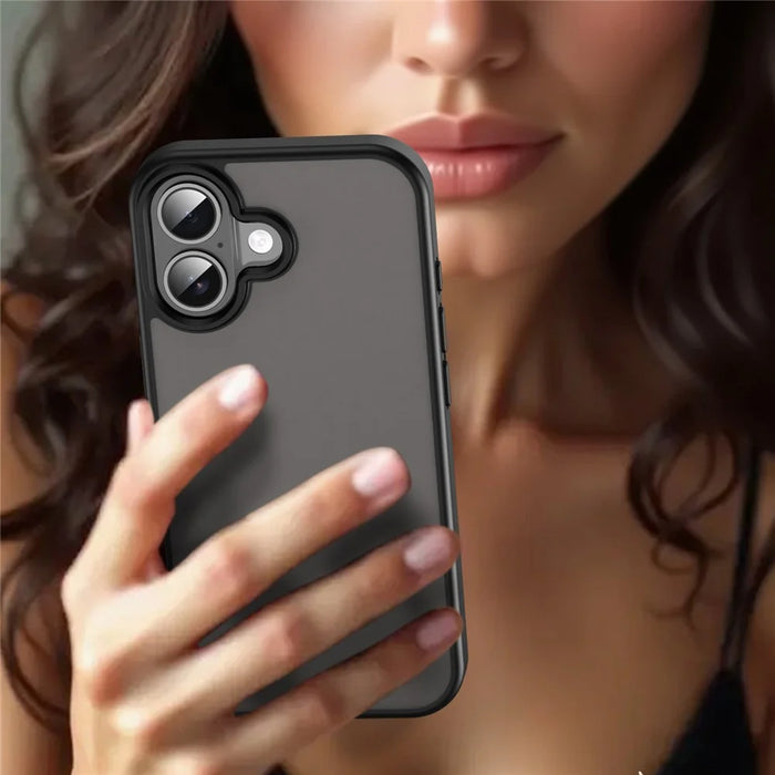 For iPhone 17 Case Skin Touch Matte Anti Drop TPU PC Phone Back Cover - Black - 7