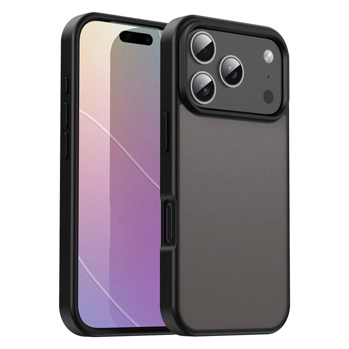 For iPhone 17 Pro Case Skin Touch Matte Anti Drop TPU PC Phone Back Cover - Black - 1