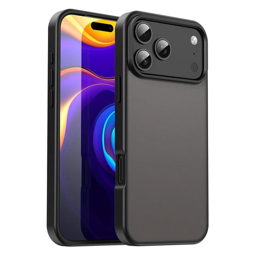 For iPhone 17 Pro Max Case Skin Touch Matte Anti Drop TPU PC Phone Back Cover - Black - 1