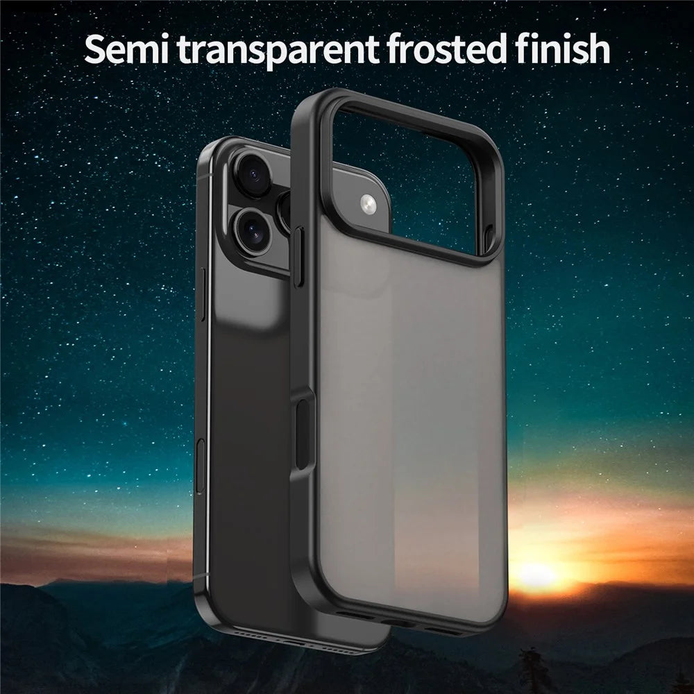 For iPhone 17 Pro Max Case Skin Touch Matte Anti Drop TPU PC Phone Back Cover - Black - 4