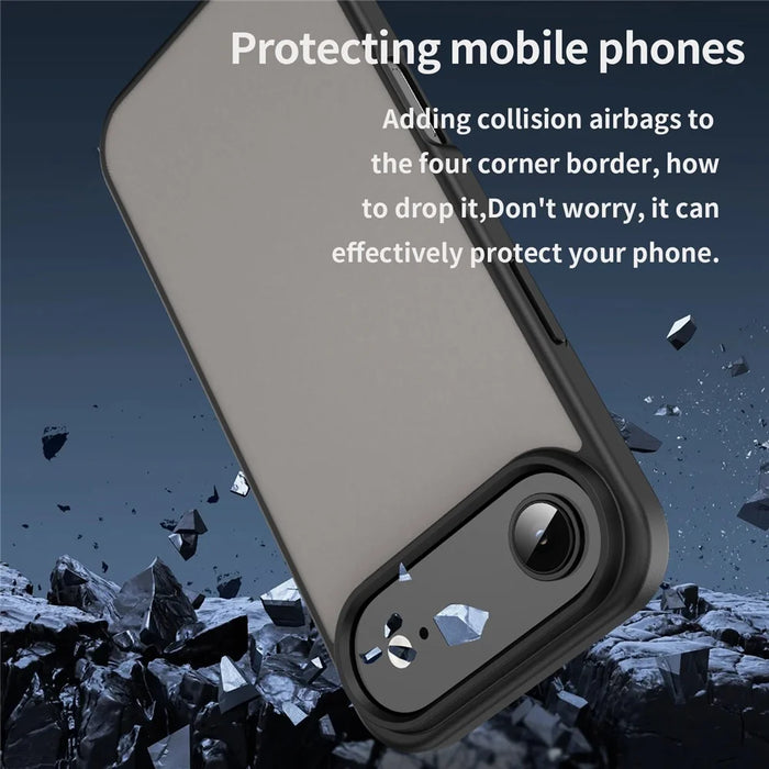 For iPhone Air Case Skin Touch Matte Anti Drop TPU PC Phone Back Cover - Black - 3