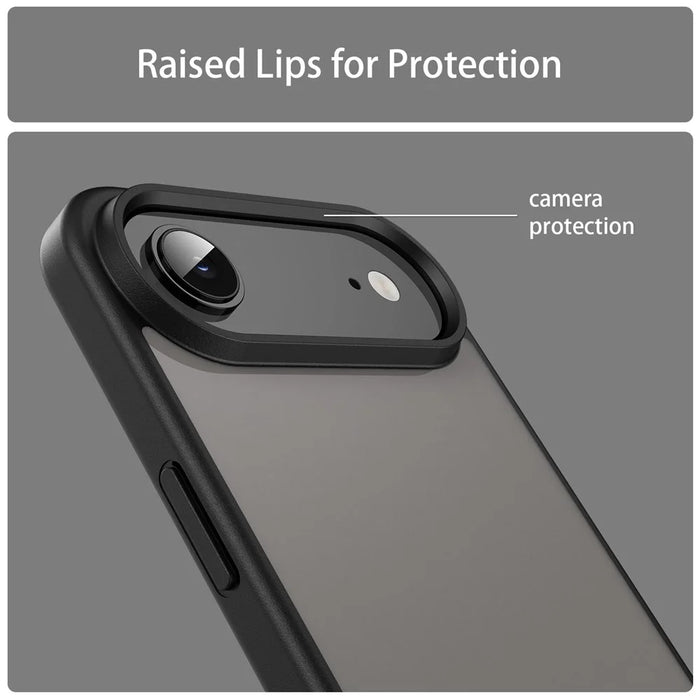 For iPhone Air Case Skin Touch Matte Anti Drop TPU PC Phone Back Cover - Black - 6