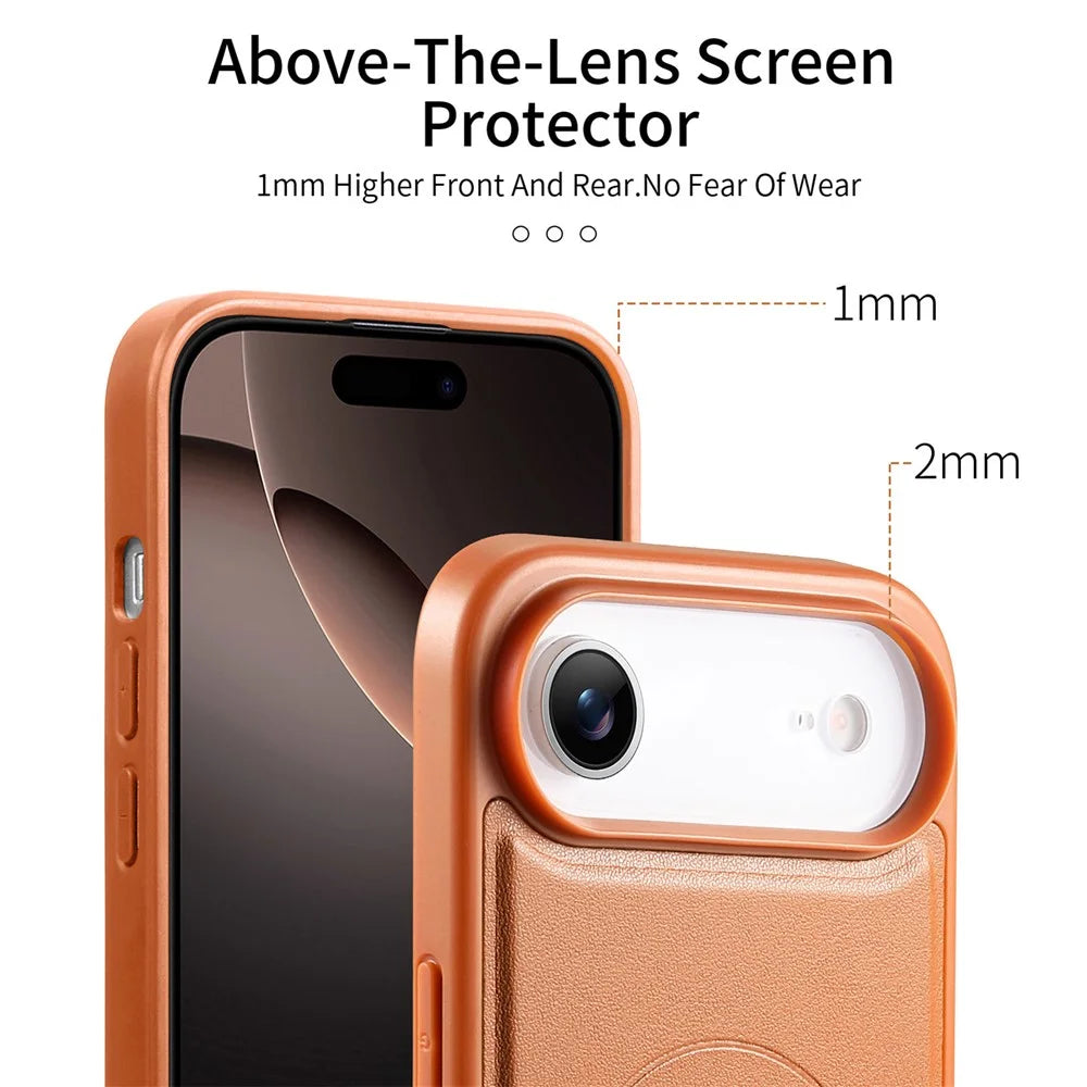 CASENEO For iPhone Air Magnetic Case Wristband PU Leather + PC Shockproof Phone Cover - Brown - 5