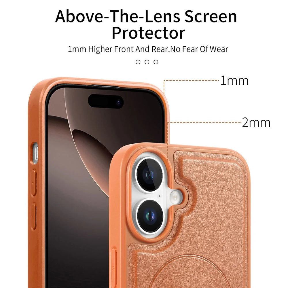 CASENEO For iPhone 17 Magnetic Case Wristband PU Leather + PC Shockproof Phone Cover - Brown - 5
