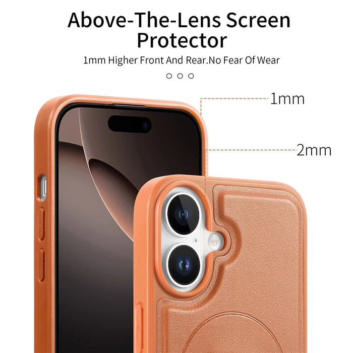 CASENEO For iPhone 17 Magnetic Case Wristband PU Leather + PC Shockproof Phone Cover - Brown - 5