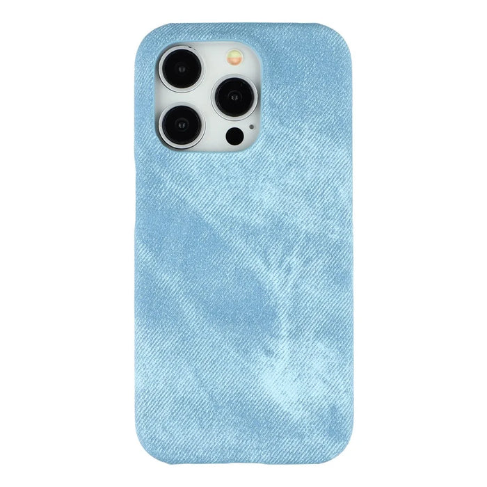 For iPhone 13 Pro Magnetic Case Denim Cloth Texture Leather + PC Shockproof Phone Cover - Baby Blue - 3