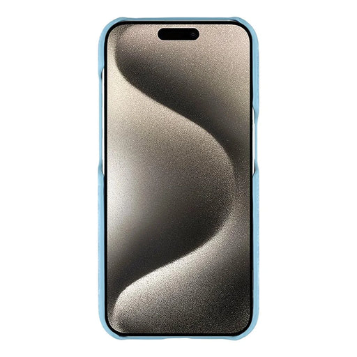For iPhone 15 Pro Magnetic Case Denim Cloth Texture Leather + PC Shockproof Phone Cover - Baby Blue - 2
