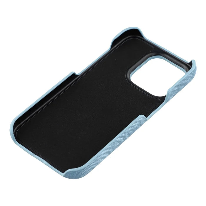 For iPhone 15 Pro Magnetic Case Denim Cloth Texture Leather + PC Shockproof Phone Cover - Baby Blue - 6