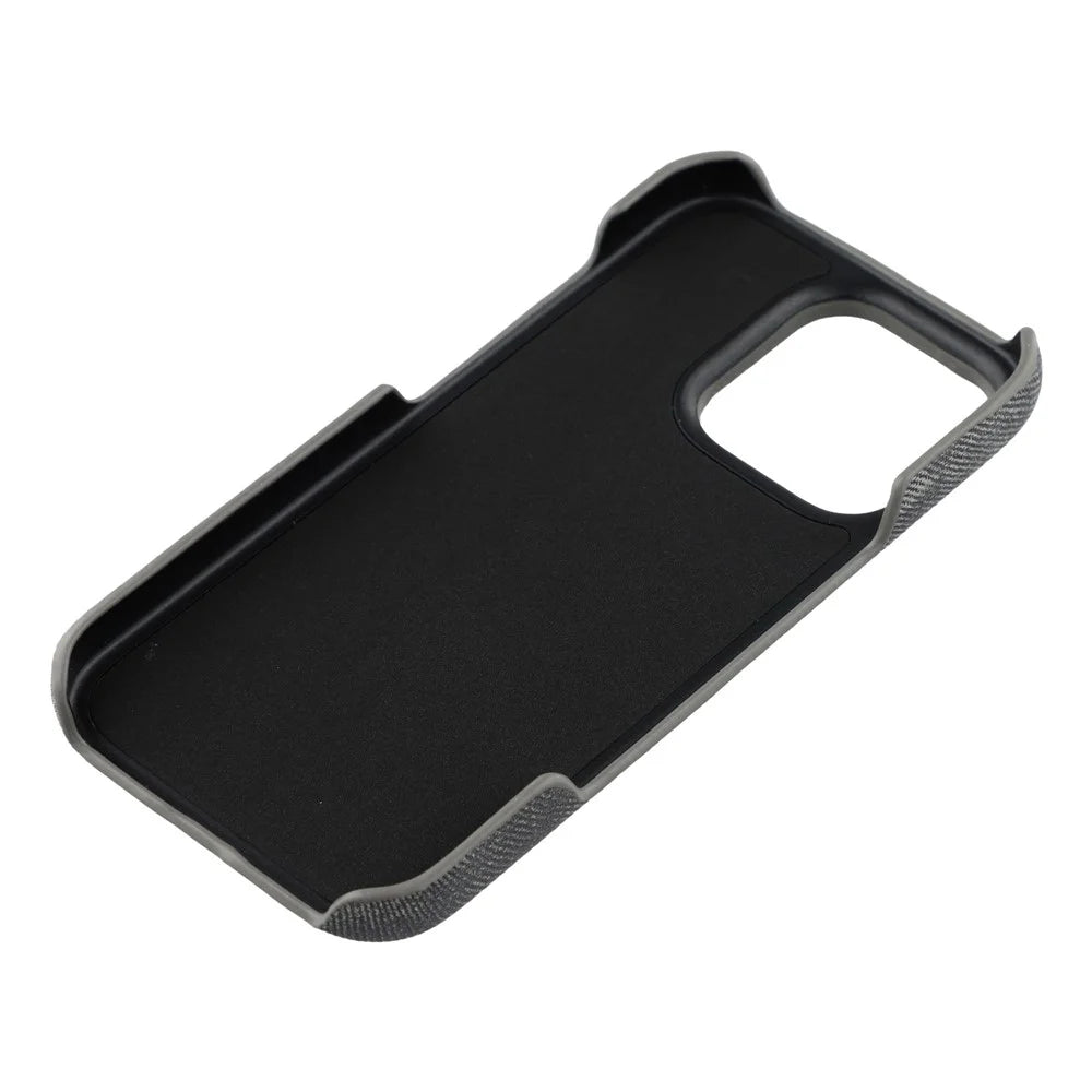For iPhone 16 Pro Max Magnetic Case Denim Cloth Texture Leather + PC Shockproof Phone Cover - Dark Grey - 6