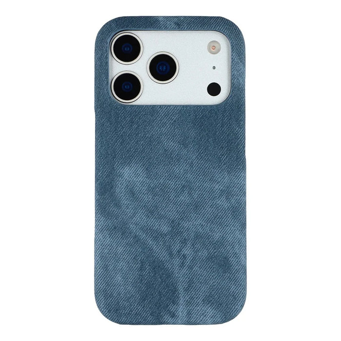 For iPhone 18 Pro Max / 17 Pro Max Magnetic Case Denim Cloth Texture Leather + PC Shockproof Phone Cover - Dark Blue - 3