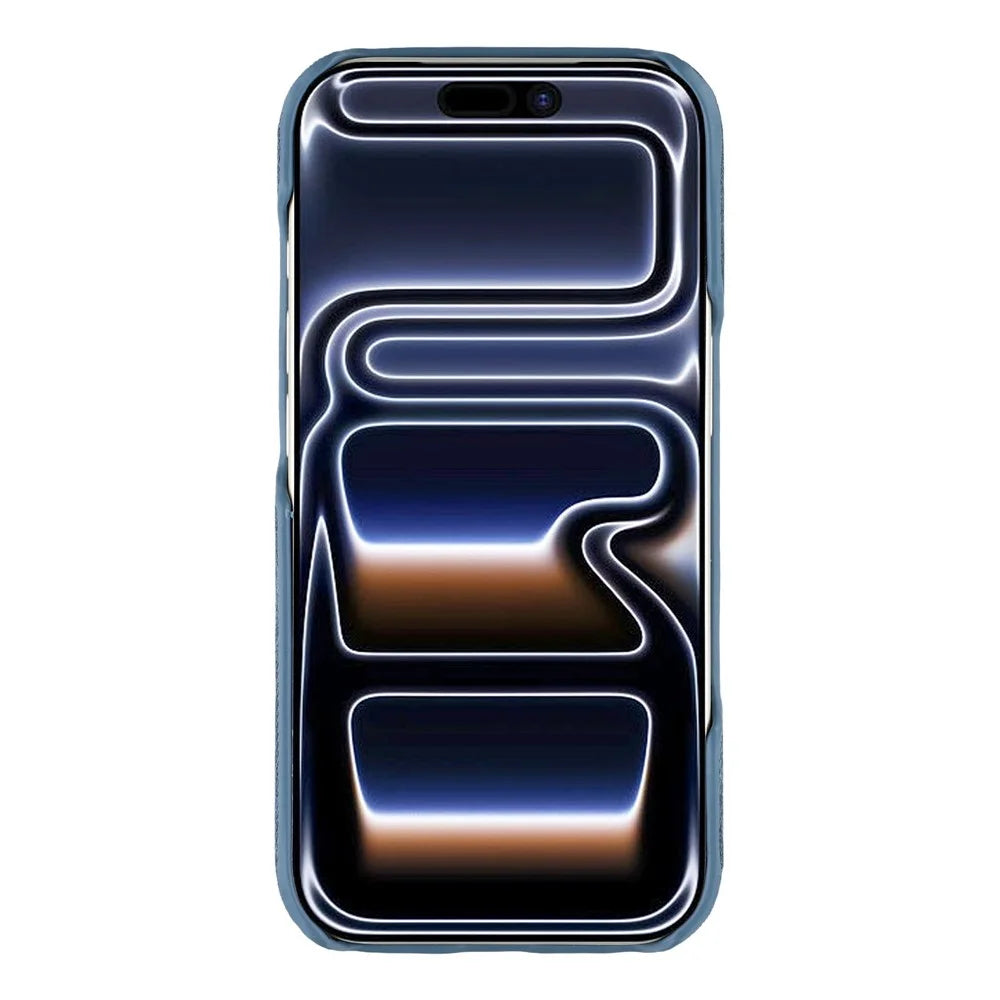 For iPhone 18 Pro / 17 Pro Magnetic Case Denim Cloth Texture Leather + PC Shockproof Phone Cover - Dark Blue - 2
