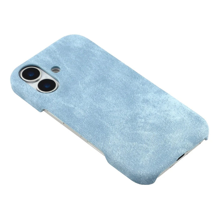 For iPhone 17 Magnetic Case Denim Cloth Texture Leather + PC Shockproof Phone Cover - Baby Blue - 4
