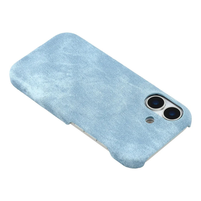 For iPhone 17 Magnetic Case Denim Cloth Texture Leather + PC Shockproof Phone Cover - Baby Blue - 5