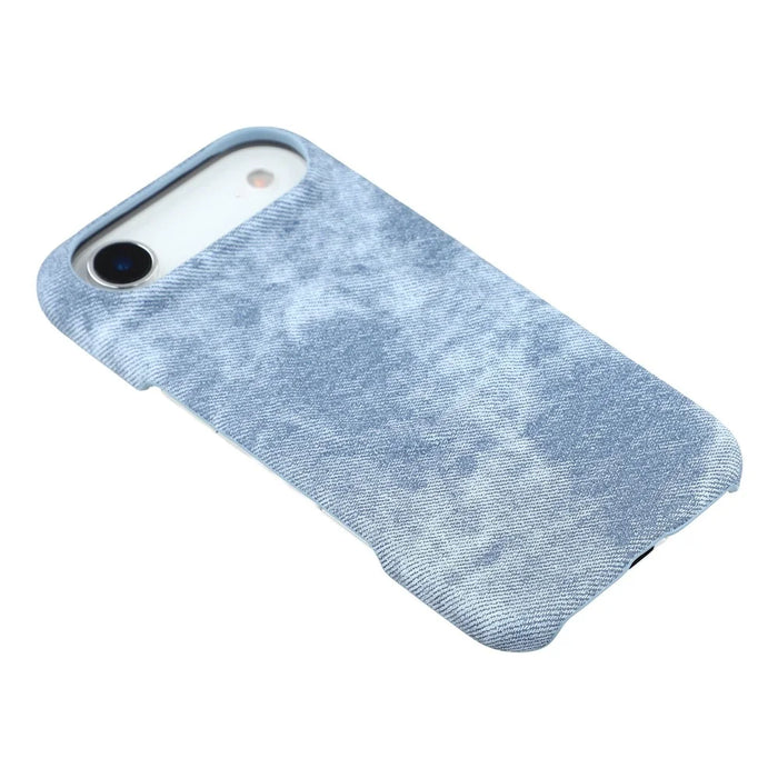 For iPhone Air Magnetic Case Denim Cloth Texture Leather + PC Shockproof Phone Cover - Grey Blue - 4