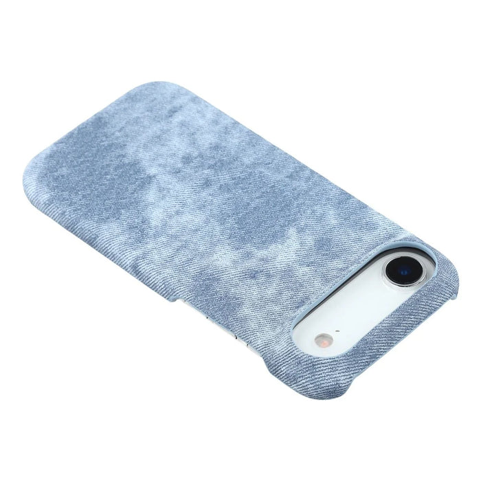 For iPhone Air Magnetic Case Denim Cloth Texture Leather + PC Shockproof Phone Cover - Grey Blue - 5