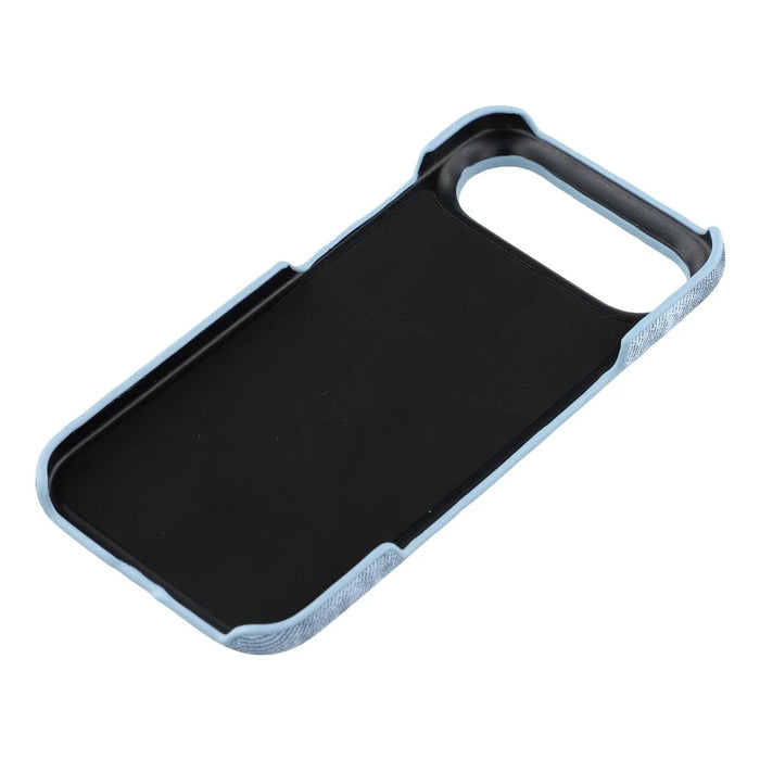 For iPhone Air Magnetic Case Denim Cloth Texture Leather + PC Shockproof Phone Cover - Grey Blue - 6
