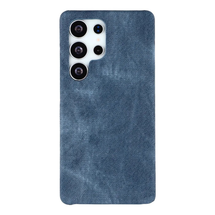 For Samsung Galaxy S25 Ultra Magnetic Case Denim Cloth Texture Leather + PC Shockproof Phone Cover - Dark Blue - 3