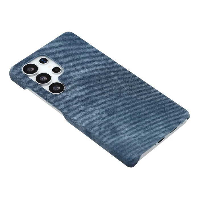 For Samsung Galaxy S25 Ultra Magnetic Case Denim Cloth Texture Leather + PC Shockproof Phone Cover - Dark Blue - 4