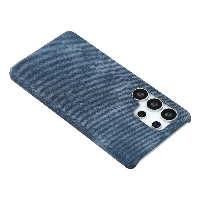 For Samsung Galaxy S25 Ultra Magnetic Case Denim Cloth Texture Leather + PC Shockproof Phone Cover - Dark Blue - 5