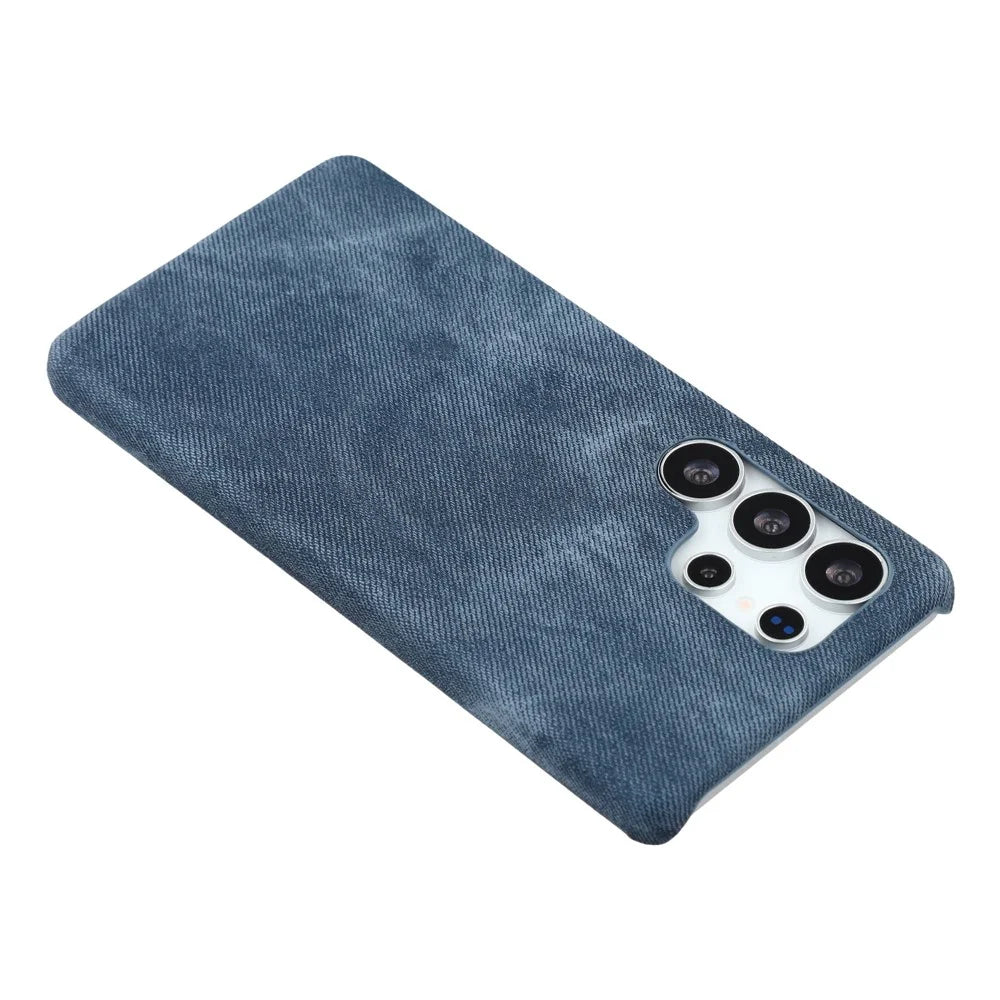 For Samsung Galaxy S24 Ultra Magnetic Case Denim Cloth Texture Leather + PC Shockproof Phone Cover - Dark Blue - 5