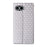 For T-Mobile REVVL 8  /  T Phone 3 Case Wallet Rhombus Imprinted Leather Phone Cover - Silver - 7