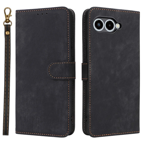 For T-Mobile REVVL 8  /  T Phone 3 Case Wallet RFID Blocking PU Leather Phone Cover Stand with Strap - Black - 1