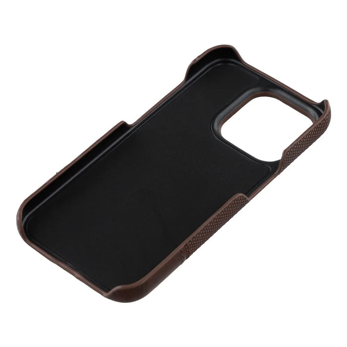 For iPhone 12 Pro Max Case PU Leather + PC Splicing Anti-Slip Phone Cover - Dark Brown - 6