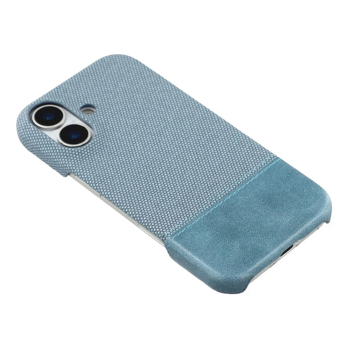 For iPhone 17 Case PU Leather + PC Splicing Anti-Slip Phone Cover - Baby Blue - 4