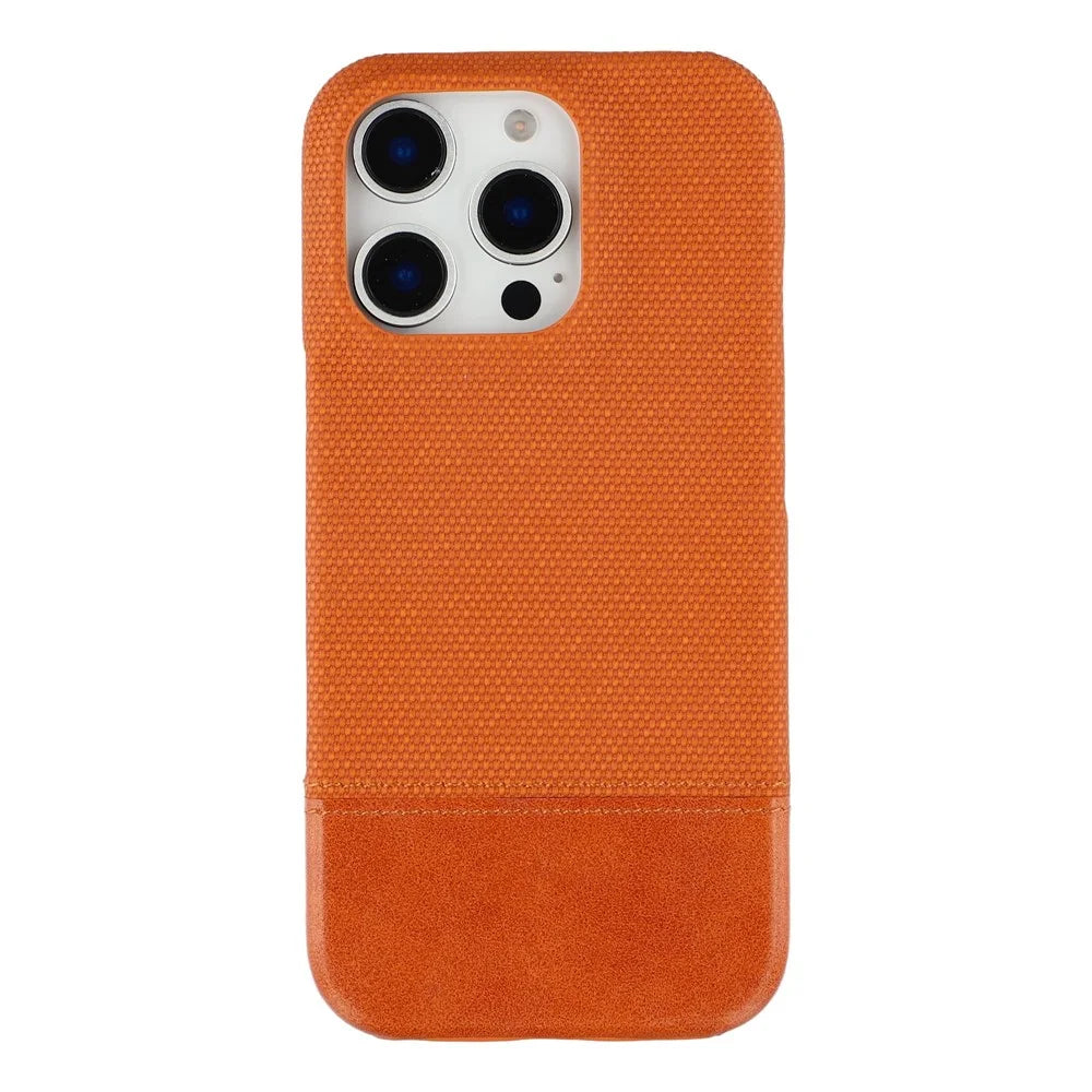 For iPhone 16 Pro Max Case PU Leather + PC Splicing Anti-Slip Phone Cover - Brown - 3