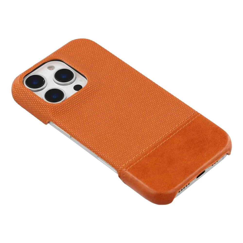For iPhone 16 Pro Case PU Leather + PC Splicing Anti-Slip Phone Cover - Brown - 4