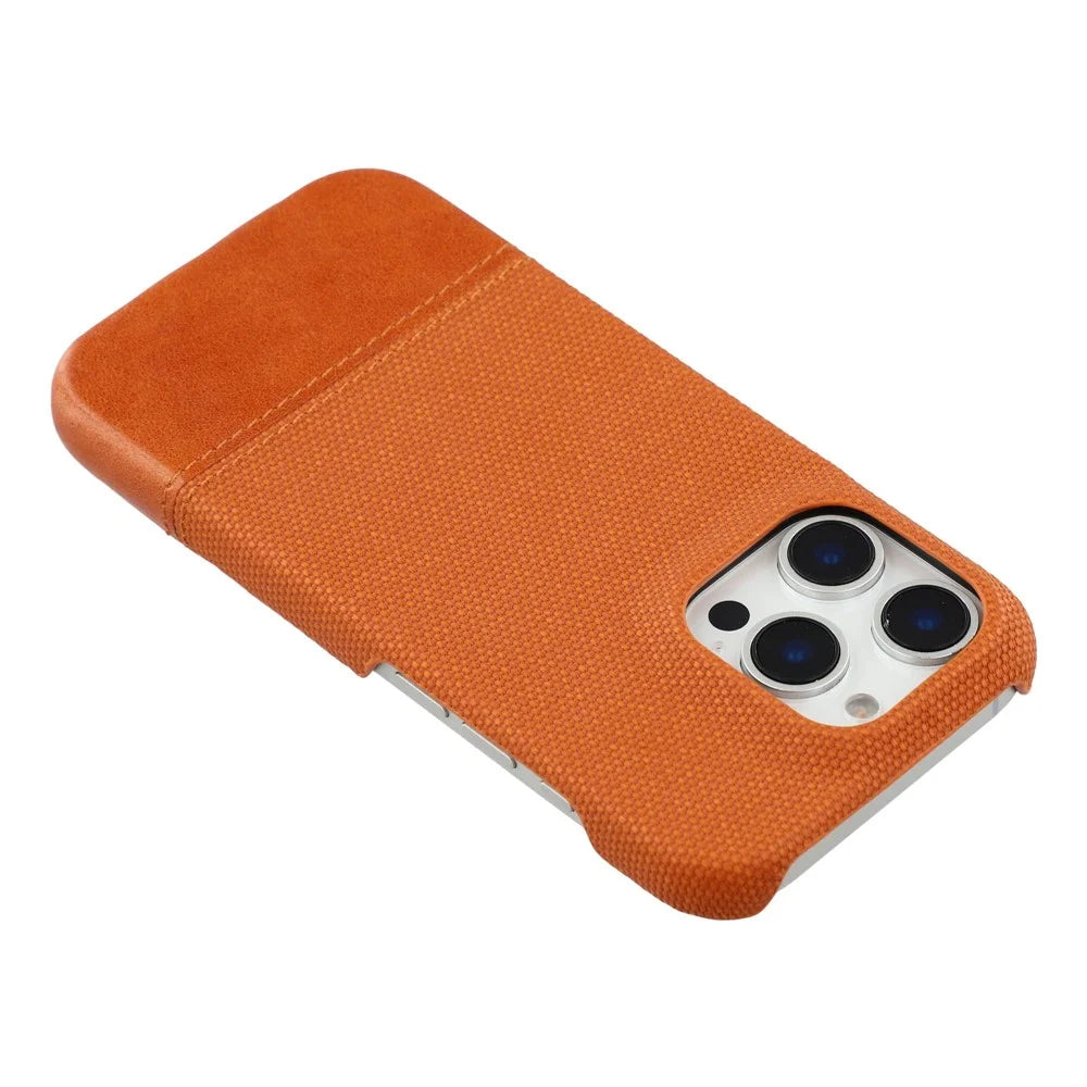 For iPhone 16 Pro Case PU Leather + PC Splicing Anti-Slip Phone Cover - Brown - 5