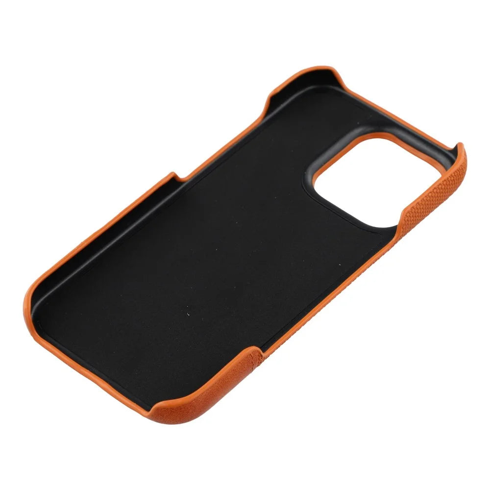 For iPhone 16 Pro Case PU Leather + PC Splicing Anti-Slip Phone Cover - Brown - 6