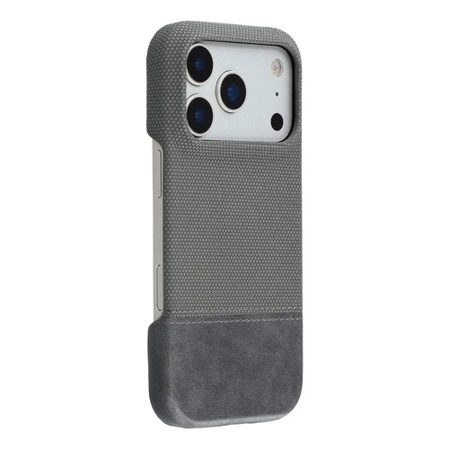 For iPhone 18 Pro Max / 17 Pro Max Case PU Leather + PC Splicing Anti-Slip Phone Cover - Grey - 1